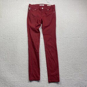 Y2K Guess Low Rise Super Skinny Jeans Bright Cherry Red Maxine Fit Stretch Read